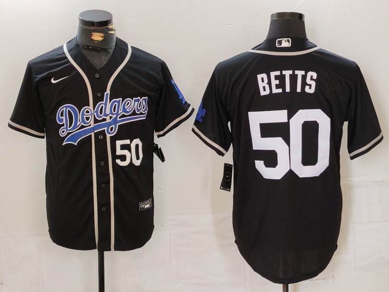 Men Los Angeles Dodgers #50 Betts Black Fashion Nike 2024 MLB Jersey style 7154->new york yankees->MLB Jersey